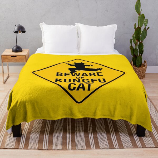 Item preview, Beware of Kungfu Cat - Funny Sign designed and sold by LongTunnel.