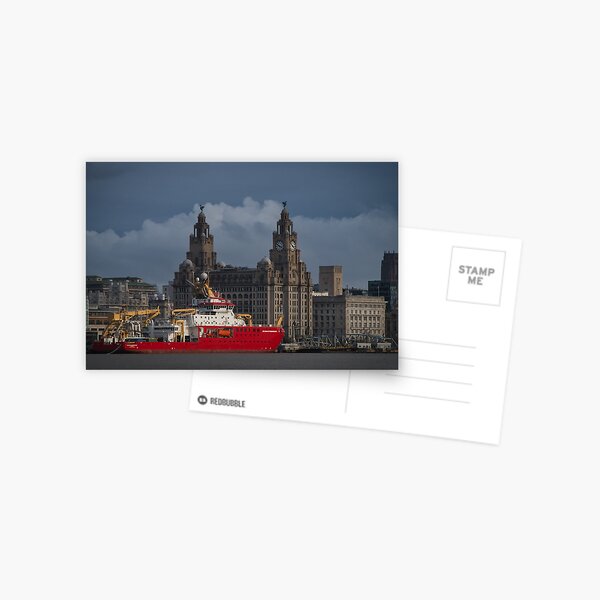 RRS Sir David Attenborough and the Liverbirds Postcard