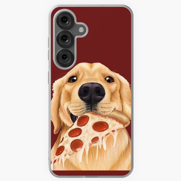 Item preview, Golden Retriever eating pizza - dog with a slice of pizza designed and sold by Mehu.