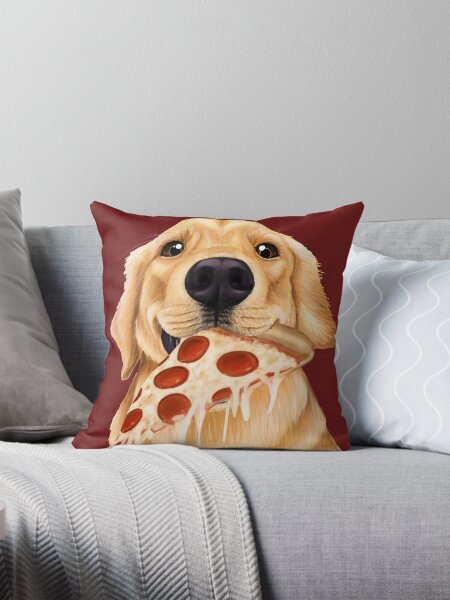 Item preview, Golden Retriever eating pizza - dog with a slice of pizza designed and sold by Mehu.