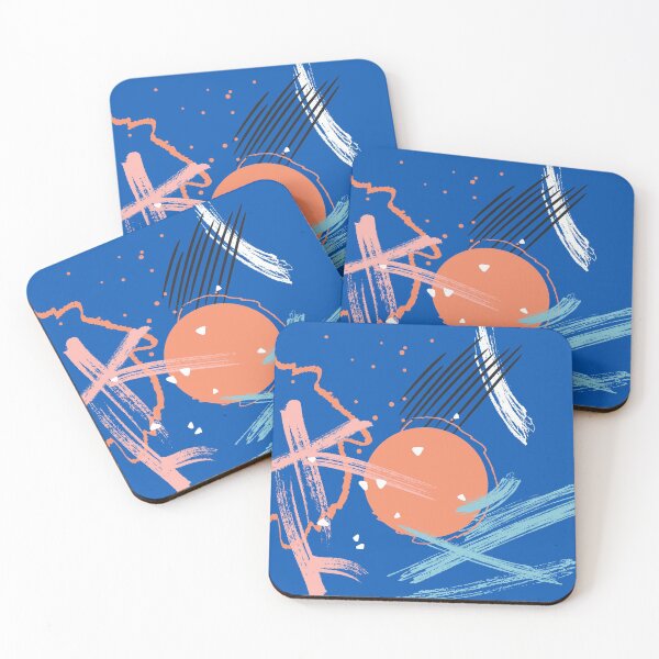 Item preview, Navy abstract shapes painting designed and sold by Milatoo.
