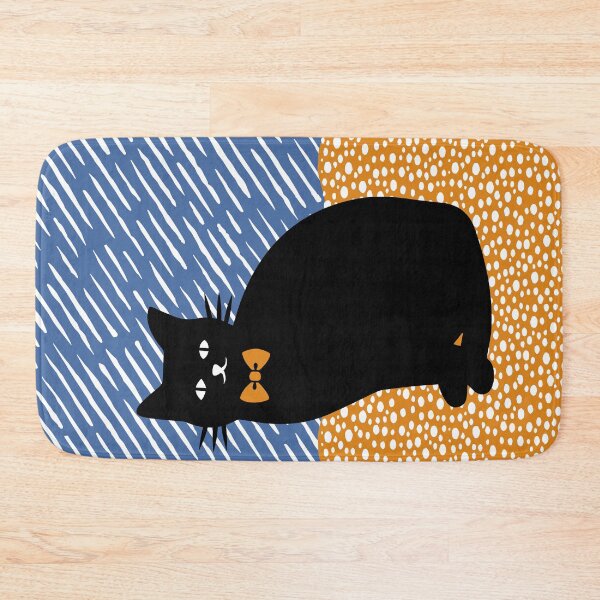 Item preview, Woodblock Art Black Cat Wearing Bow Tie designed and sold by STUDIO-72.