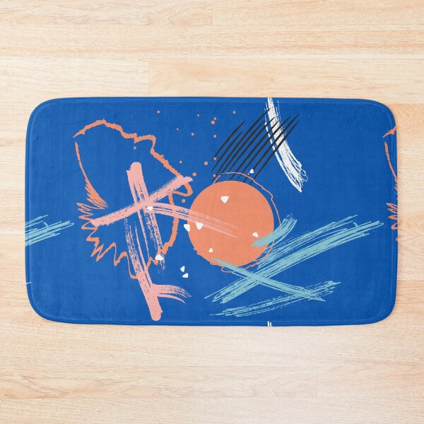 Item preview, Navy abstract shapes painting designed and sold by Milatoo.