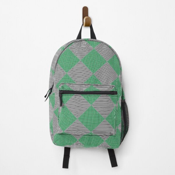 Item preview, Green and black chessboard rhombs pattern designed and sold by DesignsVault.