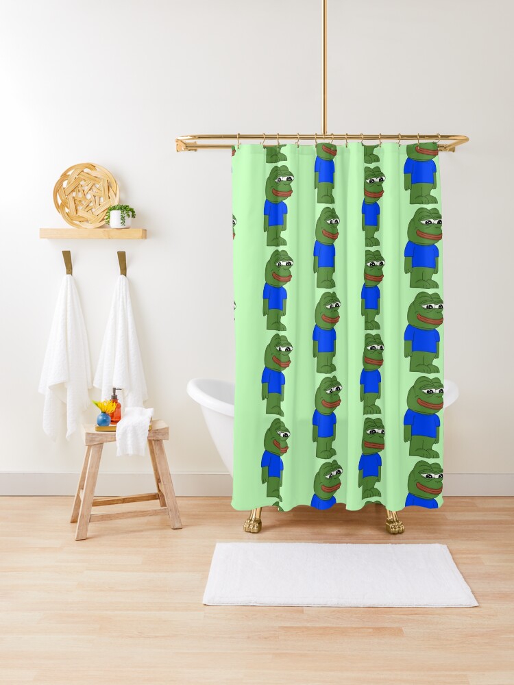 Cute Green Frog Shower Curtain