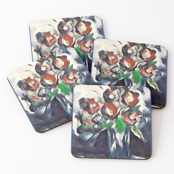 Item preview, Red Roses in a Blue Vase designed and sold by EloiseArt.