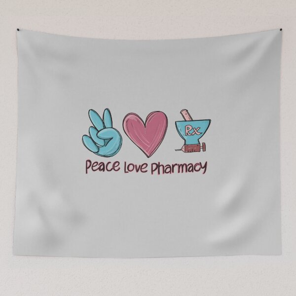 Item preview, peace love pharmacy, phamacy tech, phamacist gift designed and sold by taby2you.