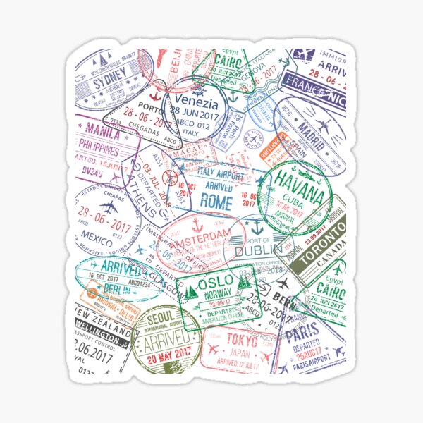 Travel Stamps Sticker