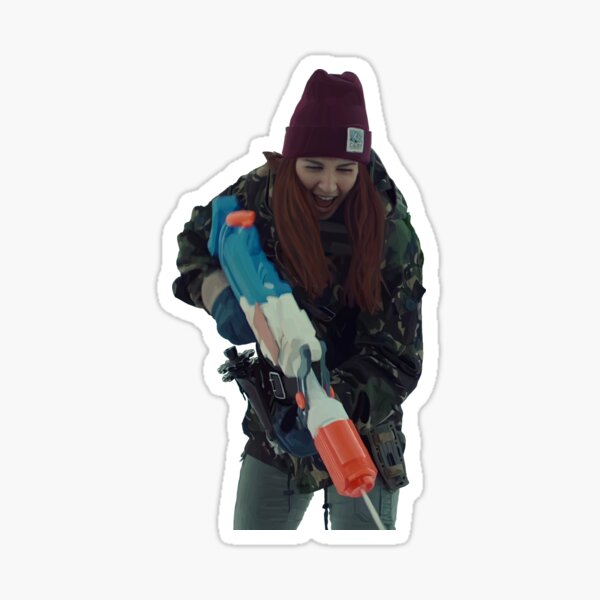 Nicole Haught with water gun drawing Sticker
