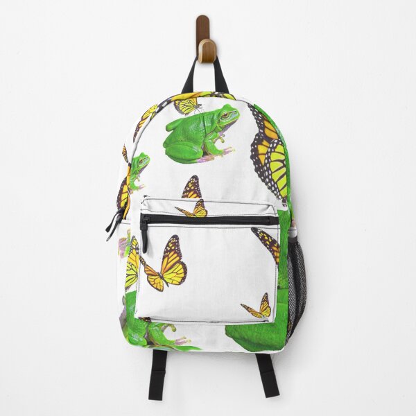Item preview, YELLOW MONARCH BUTTERFLIES GREEN FROGS ABSTRACT PATTERN designed and sold by sharlesart.