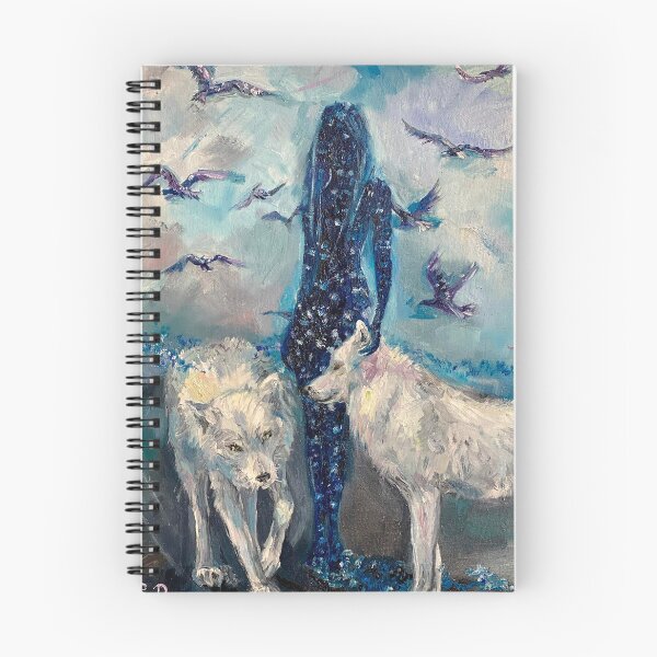 Item preview, A star couple. White wolves and the girl cosmos. designed and sold by Elena Reutova.