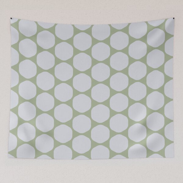 Item preview, Wobbly Hexagons - Geometric Dot Pattern in Light Silver Grey and Sage Green designed and sold by kierkegaard.