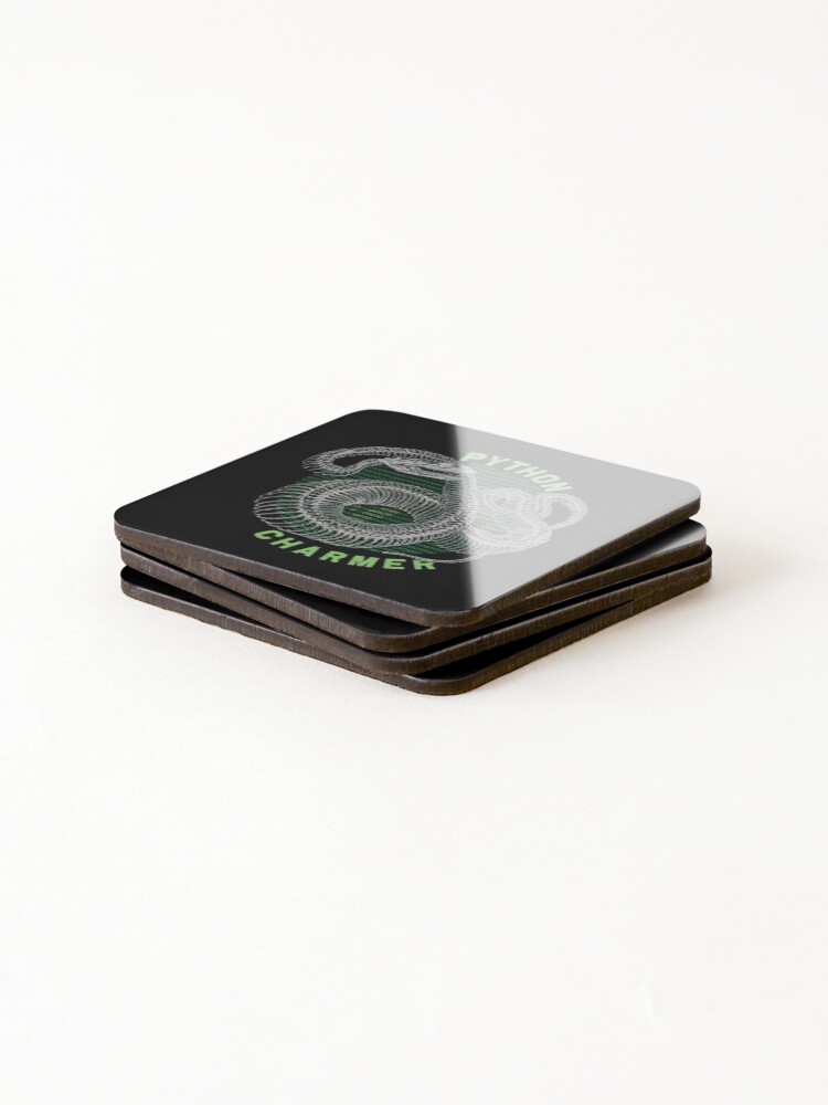 Thumbnail 4 of 5, Coasters (Set of 4), Python Charmer Coding Programmer Computer Nerd designed and sold by OmmeDesigns.