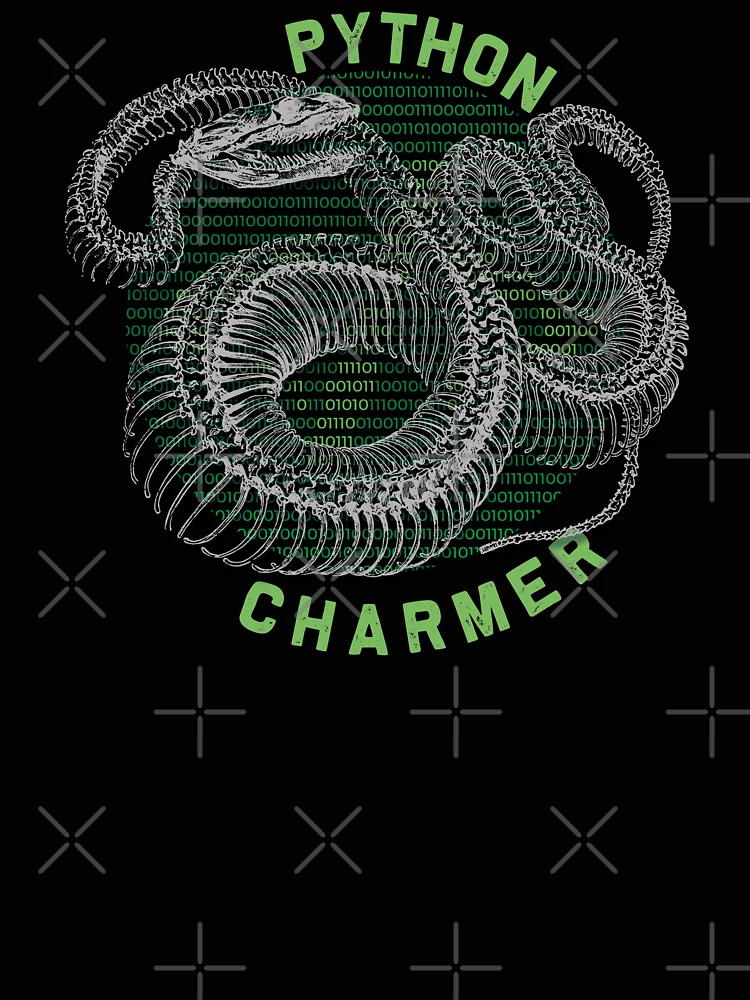 Thumbnail 4 of 4, Relaxed T-Shirt, Python Charmer Coding Programmer Computer Nerd designed and sold by OmmeDesigns.