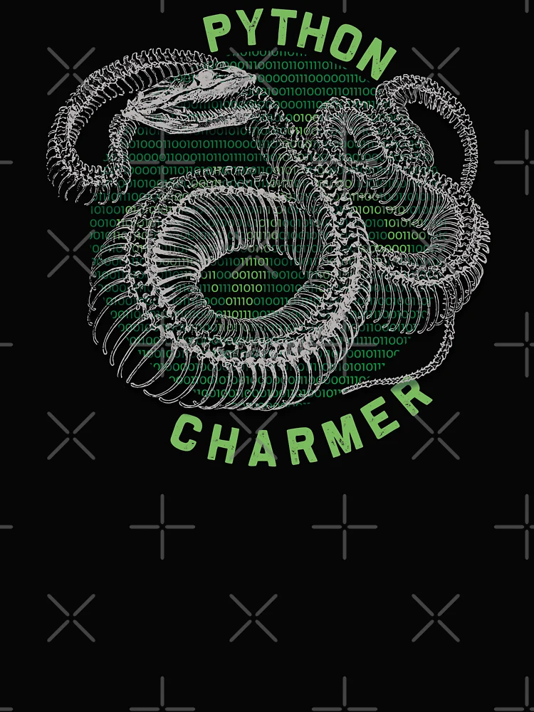 Thumbnail 4 of 4, Boxy T-Shirt, Python Charmer Coding Programmer Computer Nerd designed and sold by OmmeDesigns.
