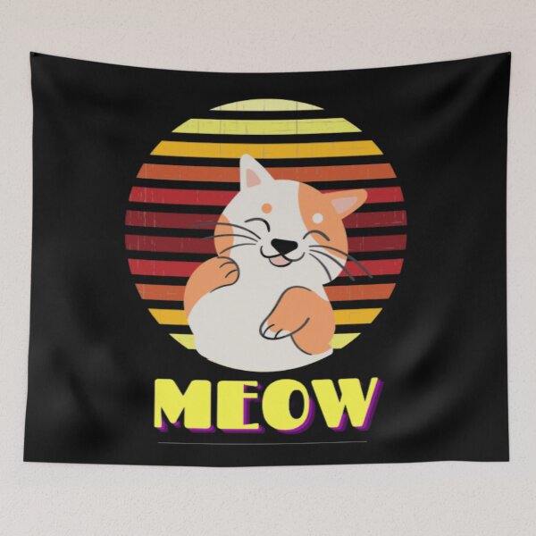 Item preview, Retro vintage sunset cat design designed and sold by TAMBUGH.