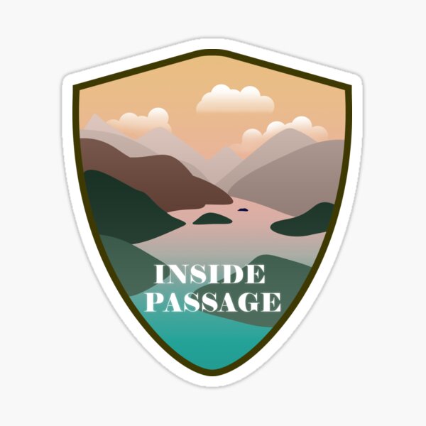 Vista previa del artículo con la obra «Pegatina de Inside Passage Alaska», diseñado y vendido por JDQuesnel.