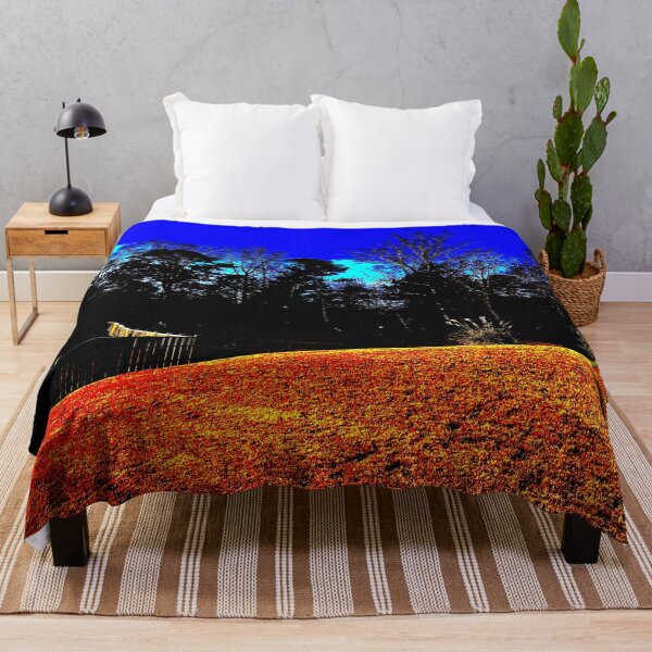 Item preview, Beautiful Shades of Blue Sky Tall Woodland Trees Sunburnt  Golden Grass Landscape Shrub Plants designed and sold by NadeenInspires.