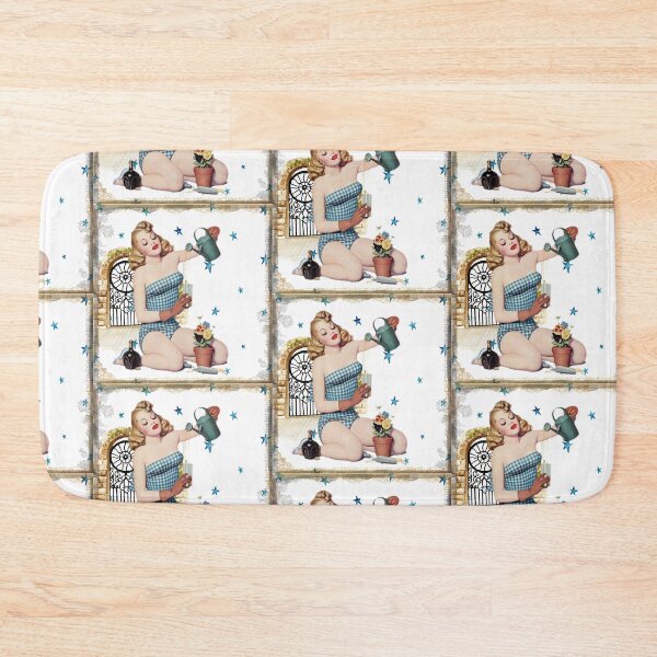 Item preview, Retro Gardening Summer Art Deco Lady Flowers drink Vintage Woman Art  designed and sold by CrazyCatx.