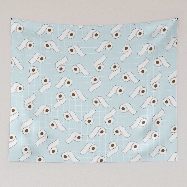 Item preview, Funny Toilet Paper Pattern on Blue Background designed and sold by kapotka.