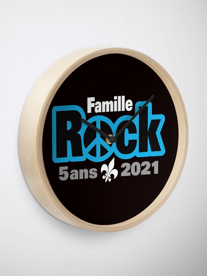 Aperçu 2 sur 4. Horloge avec l'œuvre Famille Rock Édition 5ans créée et vendue par Ggiguere9.