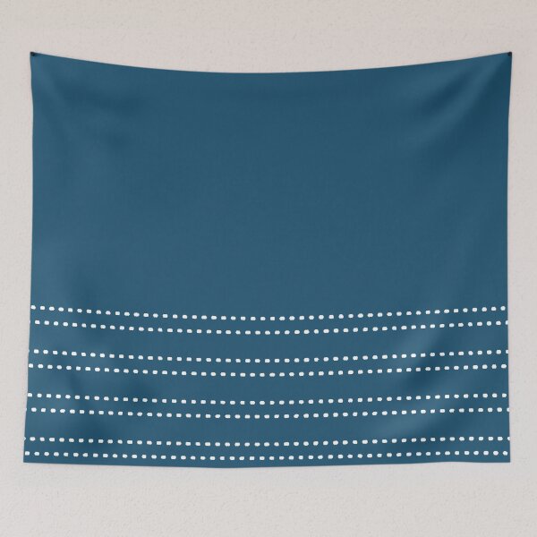 Item preview, Zoe Smudgy Stripe Minimalist Pattern in Solid Aegean Blue and White designed and sold by kierkegaard.