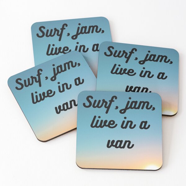 Item preview, Surf, jam, live in a van designed and sold by Crayonjar.