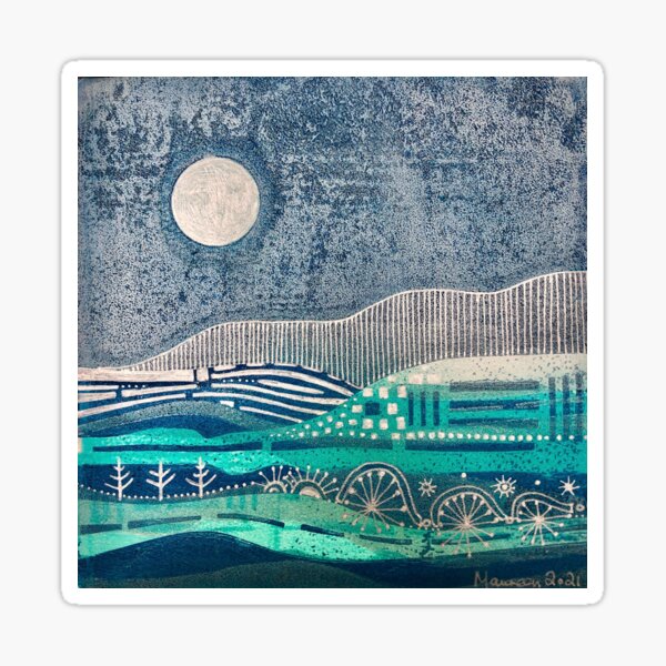 Silver moon fantasy Sticker