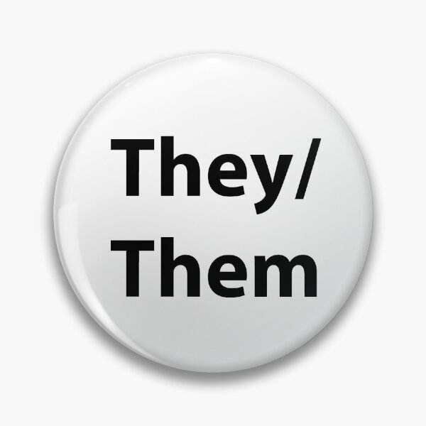Item preview, They/Them Pronoun pin (FROGGIES) designed and sold by TYDC.