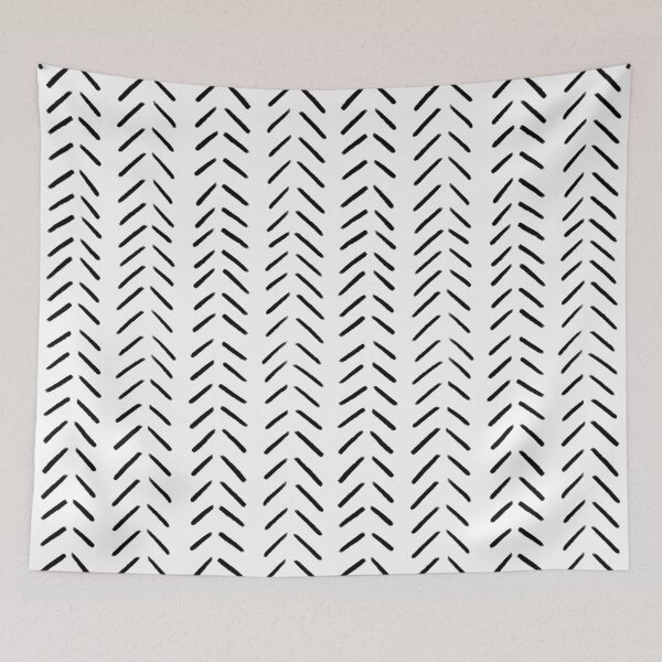 Item preview, Minimalist Hand Drawn Herringbone Pattern (black/white) designed and sold by Design Minds Boutique.