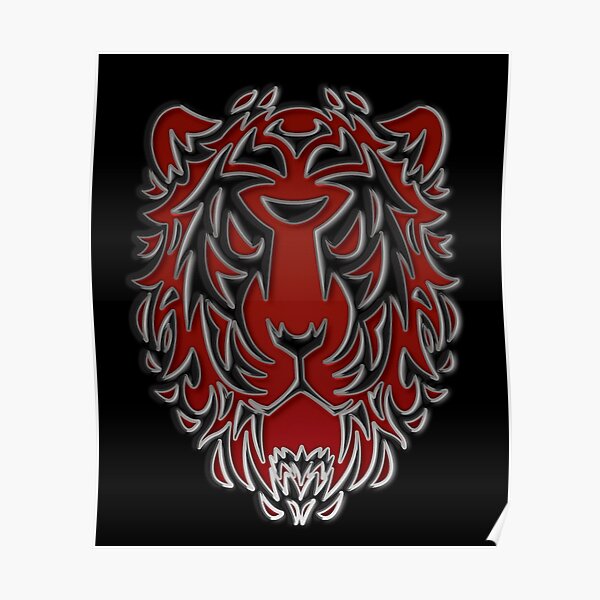 Lion Cats Art Motif Design Poster