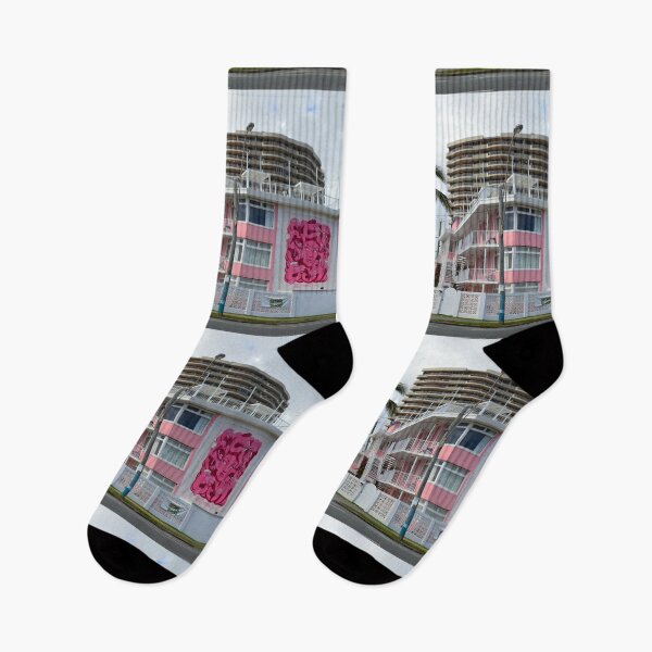 Item preview, The Pink Hotel Coolangatta Gold Coast Buildings Australia designed and sold by SaltySurfgirl.