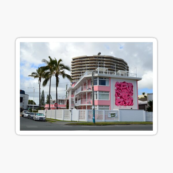 Item preview, The Pink Hotel Coolangatta Gold Coast Buildings Australia designed and sold by SaltySurfgirl.