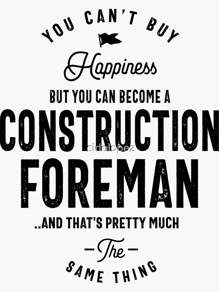 "Construction Foreman Gift Funny Job Title Profession Birthday Idea