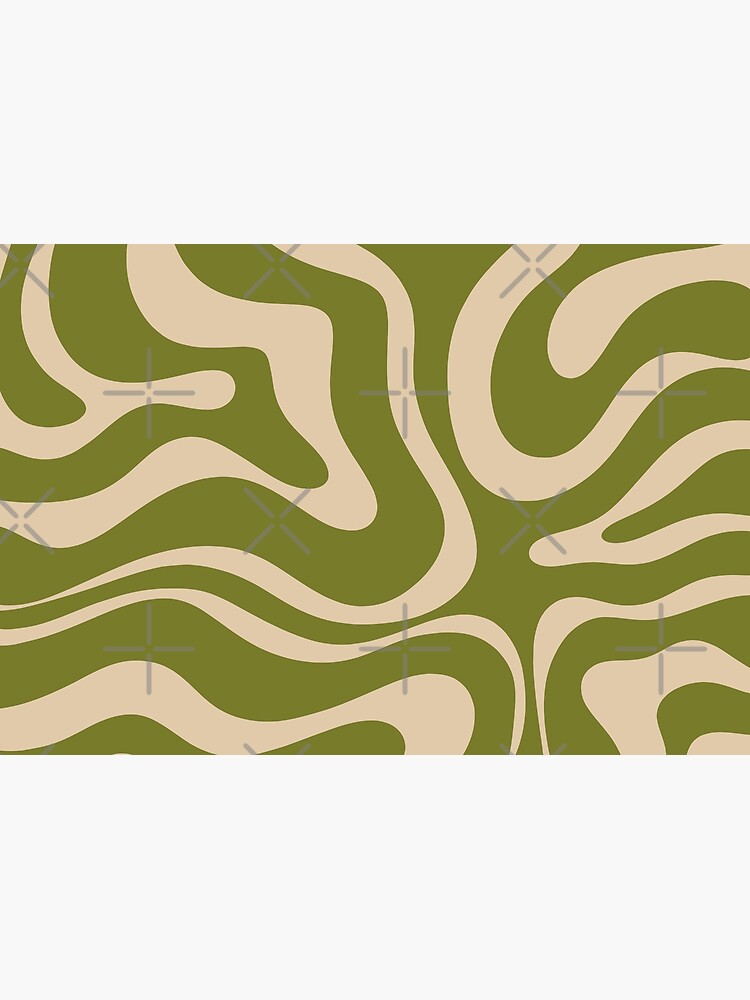 Retro Modern Liquid Swirl Abstract Pattern in Deep Green and White Wrapping  Paper by Kierkegaard Design Studio
