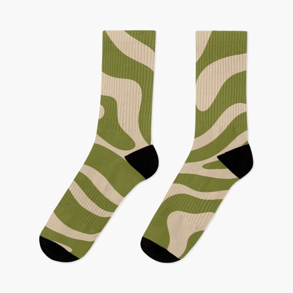 Item preview, Modern Liquid Swirl Abstract Pattern in Mid Mod Olive Green and Beige designed and sold by kierkegaard.