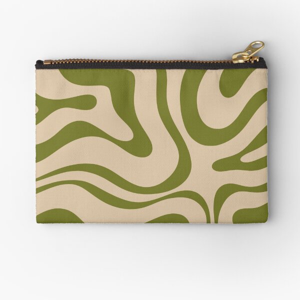Item preview, Modern Liquid Swirl Abstract Pattern in Mid Mod Beige and Olive Green designed and sold by kierkegaard.