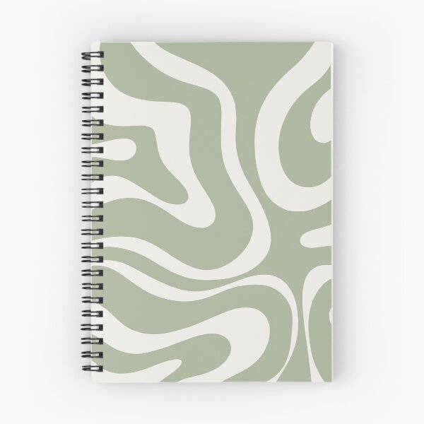 Item preview, Liquid Swirl Abstract Pattern in Sage Green and Nearly White designed and sold by kierkegaard.