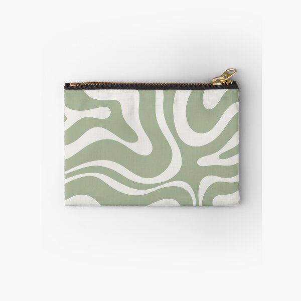 Item preview, Liquid Swirl Abstract Pattern in Sage Green and Nearly White designed and sold by kierkegaard.