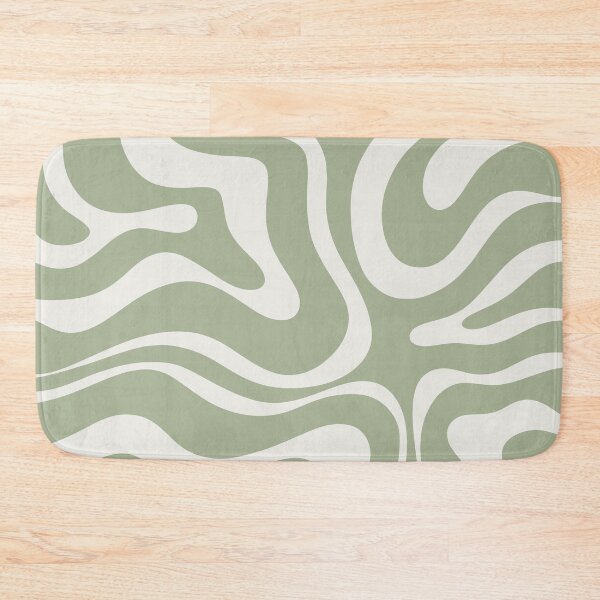 Item preview, Liquid Swirl Abstract Pattern in Sage Green and Nearly White designed and sold by kierkegaard.