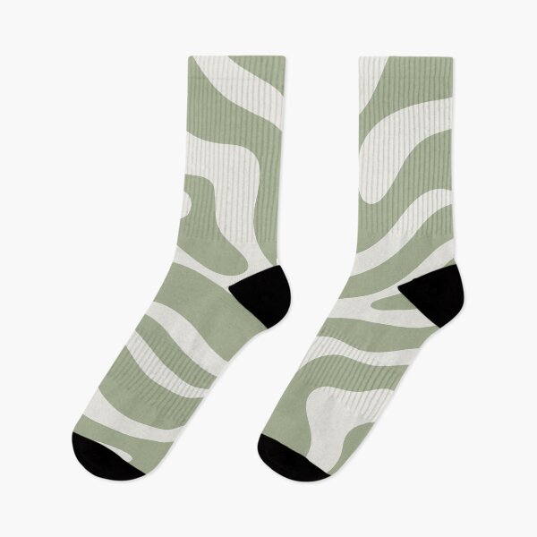 Item preview, Liquid Swirl Abstract Pattern in Sage Green and Nearly White designed and sold by kierkegaard.