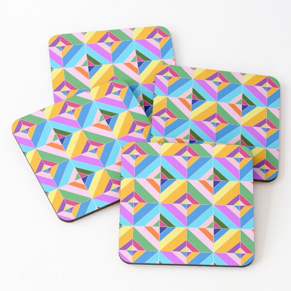 Item preview, Colourful patchwork ,quilt,geometric shapes ,boho pattern  designed and sold by MariaMarinova.