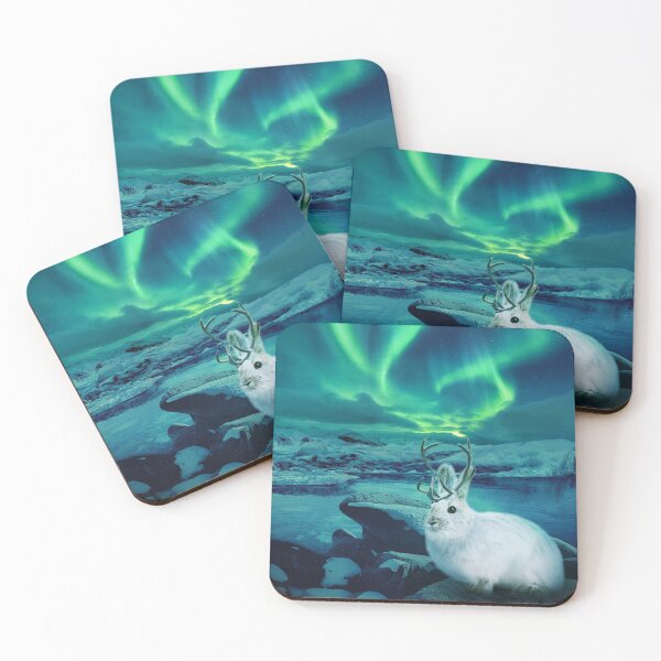 Item preview, Northern Lights Snowy Jackalope designed and sold by Tara Warburton.