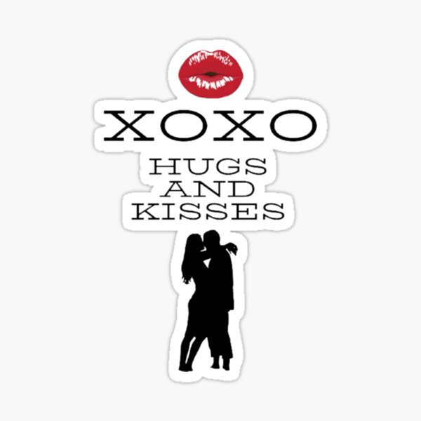 Hugs And Kisses Sticker For Sale By Vovkatsar Redbubble