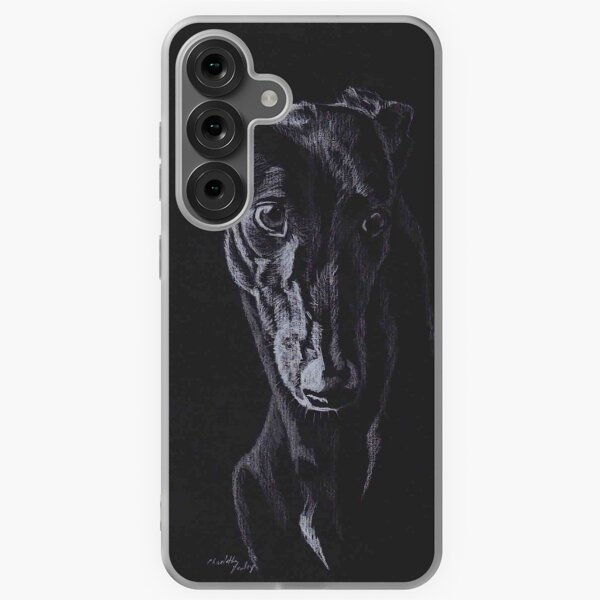 Black Greyhound Silhouette Colored pencil Drawing Samsung Galaxy Soft Case