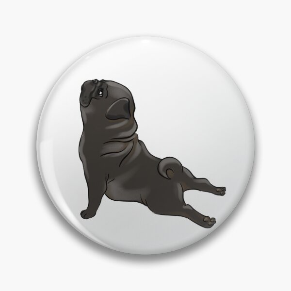 Item preview, Black Pug Upward Dog Yoga Poses Yoga Funny Illustration Inhale Exhale designed and sold by CreativeBu.