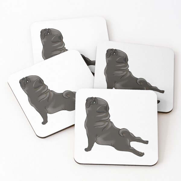Item preview, Black Pug Upward Dog Yoga Poses Yoga Funny Illustration Inhale Exhale designed and sold by CreativeBu.