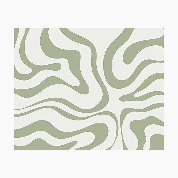 Sage Green and Grey Liquid Swirl Wallpaper  Artistic Wall Mural  Happywall