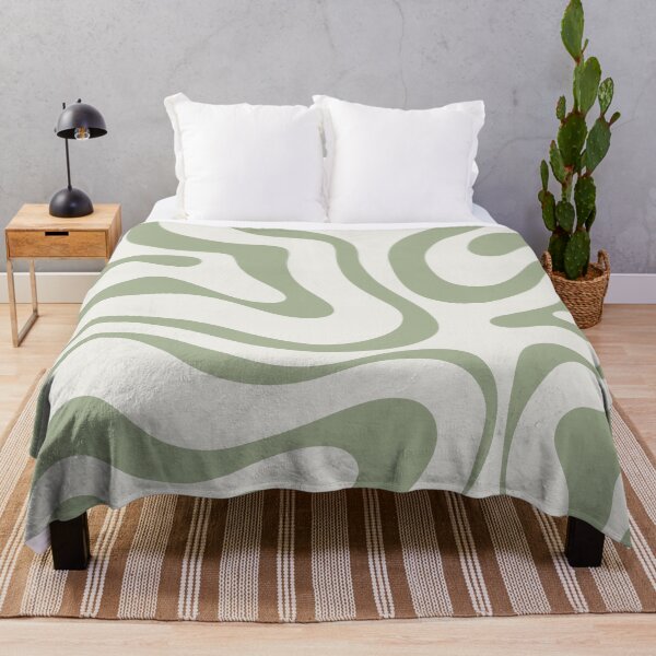 Item preview, Modern Liquid Swirl Abstract Pattern in Sage Green Tones designed and sold by kierkegaard.