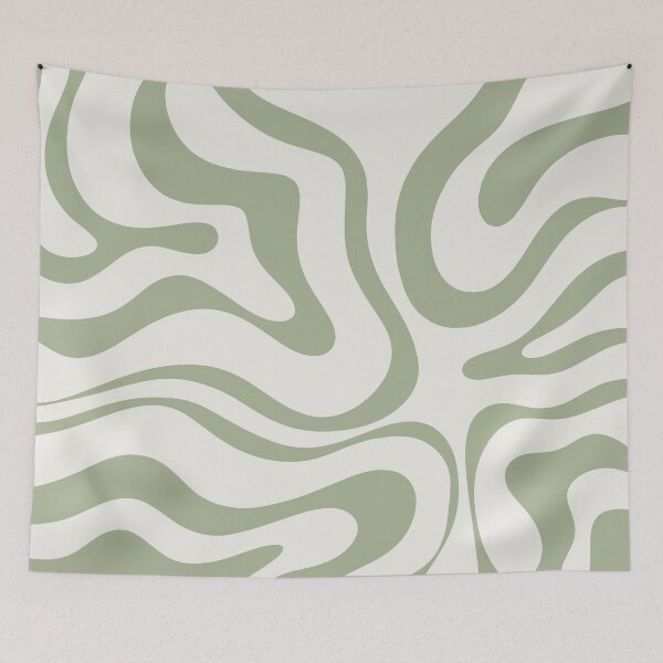 Item preview, Modern Liquid Swirl Abstract Pattern in Sage Green Tones designed and sold by kierkegaard.